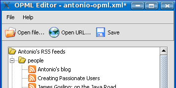OPML Editor Screenshot