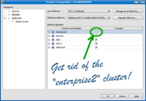 Disabling J2EE support on the NetBeans Platform